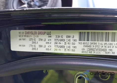 2015 Ram 1500 Big Horn from USA, damaged, VIN 1C6RR6GT4FS534820